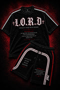L.O.R.D “Loyalty Over Rich Desires” Premium red and black Short Set